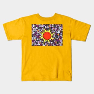 Sun with Gray and Purple background Kids T-Shirt